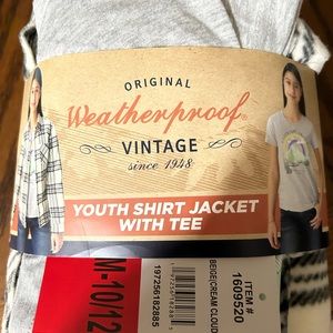 Weatherproof Vintage Youth Shirt Jacket and Tee, Beige, Medium (10/12)